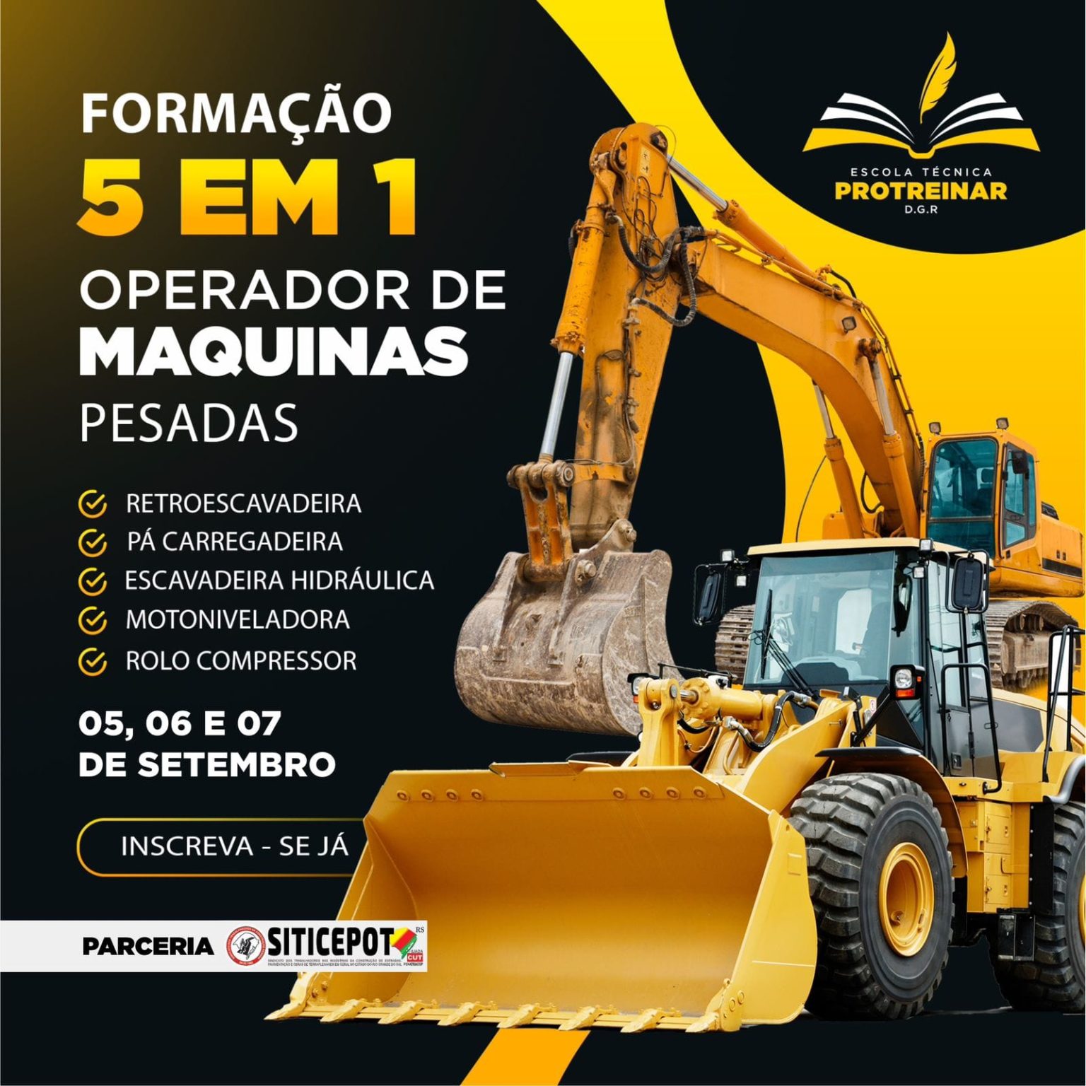 Novo curso de formação para operação de máquinas pesadas acontece em ...
